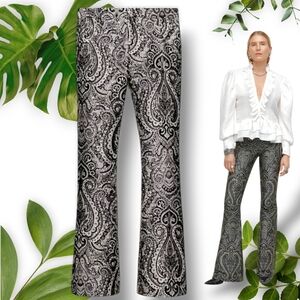 NWT Ltd Edition ZARA Paisley Jacquard Bootcut Pants, Sz Small
